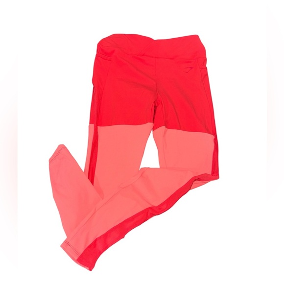 Gymshark Pants - Gymshark Women's Leggings - Red and Coral